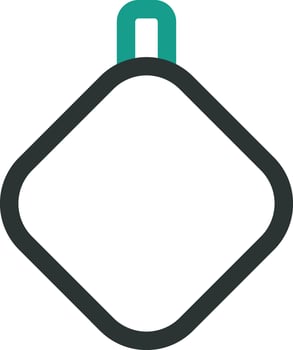 a green and black square with a green handle vector