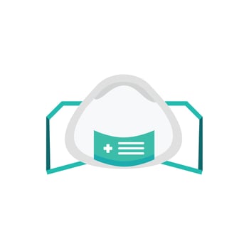 a medical mask with a medical symbol on it vector