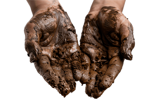 AI generated Dirty Hands Covered in Soil png