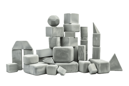 AI generated Geometric Shapes in Monochrome png