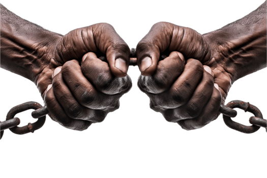 AI generated Hands Bound by Heavy Chains png