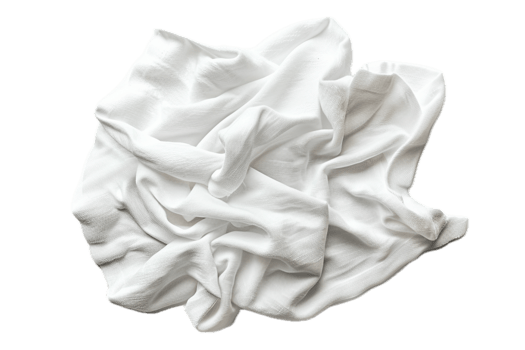AI generated Crumpled White Fabric png