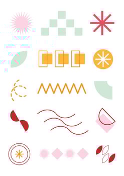 Memphis Shape Geometric Background Template vector