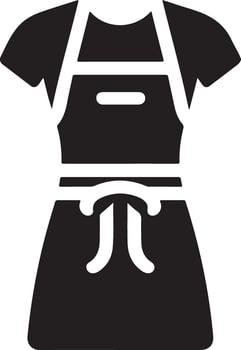 minimal female apron vector icon silhouette, clipart, symbol, black color silhouette 8