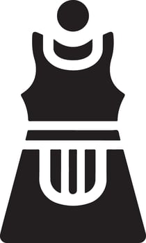 minimal female apron vector icon silhouette, clipart, symbol, black color silhouette 17