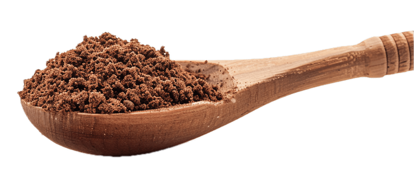 AI generated Ground Coffee and Beans on Wooden Spoon png