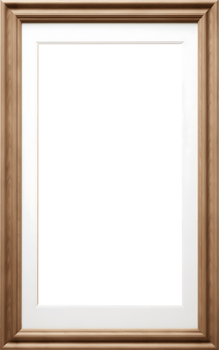 AI generated Wooden picture frame, Vertical size, PNG