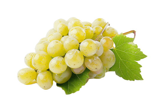 AI generated Fresh Green Grapes Bunch with Leaf png