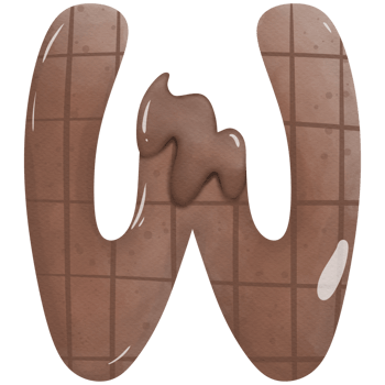 Alphabets chocolate watercolor so cute png
