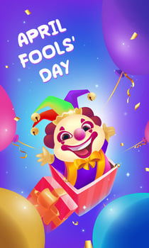 Vector hand painted April Fool's Day celebration vertical poster template