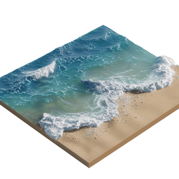 AI generated isometric Tropical Paradise with Palm Trees, and Beach Illustration png