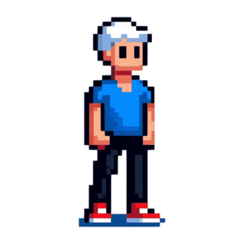 AI generated pixelation of human or people on transparent background png