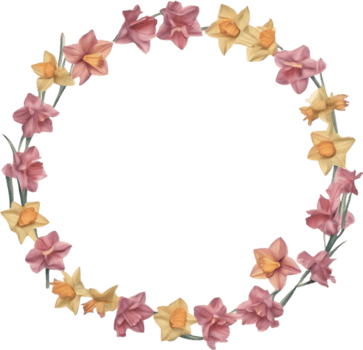 AI generated Watercolor painting of Daffodil Floral frame. png