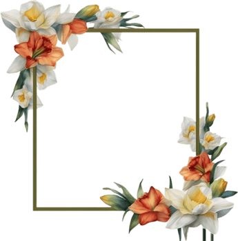 AI generated Watercolor painting of Daffodil Floral frame. png