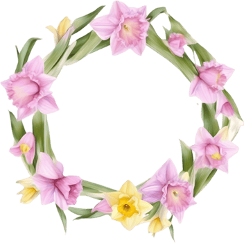 AI generated Watercolor painting of Daffodil Floral frame. png