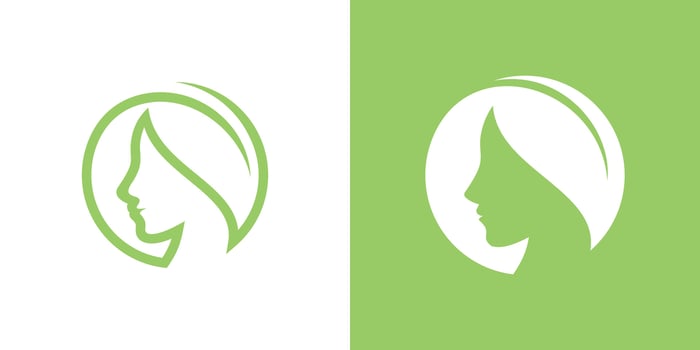 natural beauty logo design, face and leaf logo design, logo design template, creative idea symbol. vector