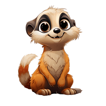 AI generated Cute Meerkat Cartoon Illustration Isolated on Transparent Background. Generative Ai png