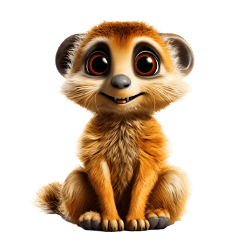 AI generated Cute Meerkat Cartoon Illustration Isolated on Transparent Background. Generative Ai png