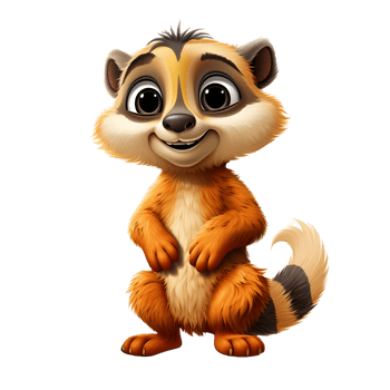 AI generated Cute Meerkat Cartoon Illustration Isolated on Transparent Background. Generative Ai png