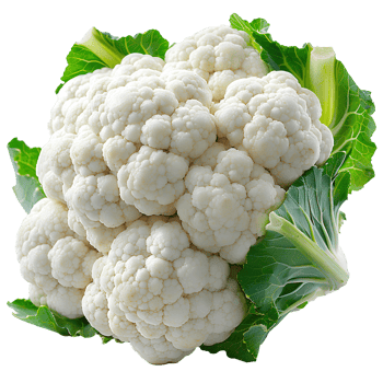 AI generated Cauliflower PNG. Cauliflower vegetable isolated. Organic vegetable cauliflower PNG. Cauliflower leaves. Green leafy vegetable PNG
