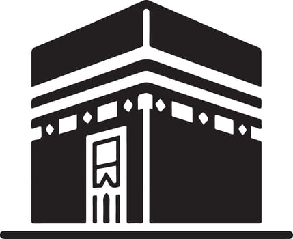 minimal Kaaba logo design vector icon, flat symbol silhouette 18