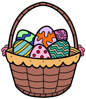 Easter eggs in basket png