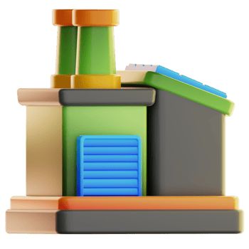 Eco Factory ecology technology illustration 3d png