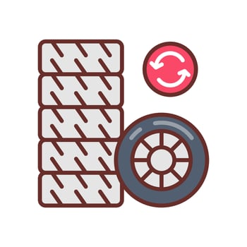 Tire Disposal icon in vector. Logotype vector