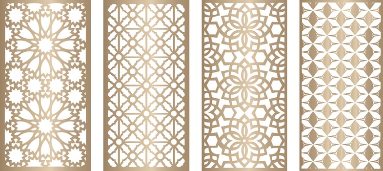 Laser and cnc cutting panels template. Decorative die cut pattern Free vector