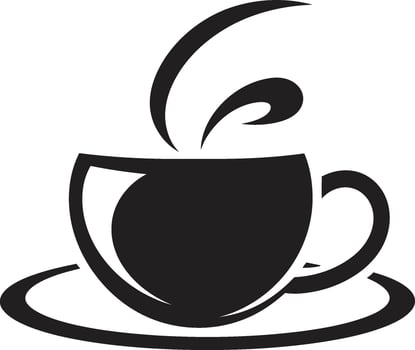 Brewing Excellence Aura Coffee Cup in Black Artistic Aroma Perfection Black Coffee Cup vector