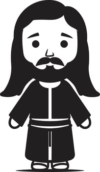 Sacred Grace Cute Black Jesus Messiahs Embrace Black vector