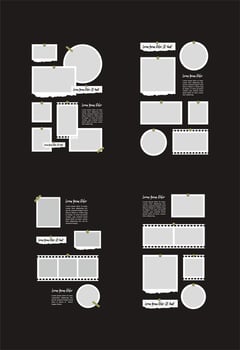 Pictures or photos frame collage abstract photo frames and digital photo wall template vector