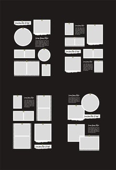 Pictures or photos frame collage abstract photo frames and digital photo wall template vector