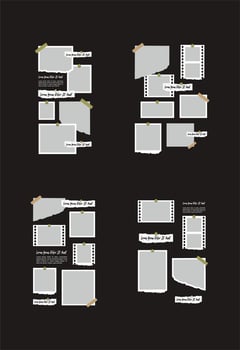 Pictures or photos frame collage abstract photo frames and digital photo wall template vector
