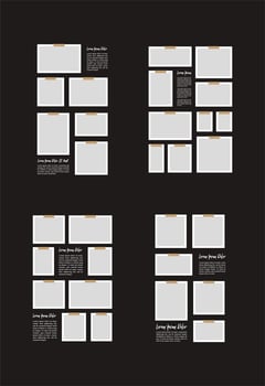 Pictures or photos frame collage abstract photo frames and digital photo wall template vector