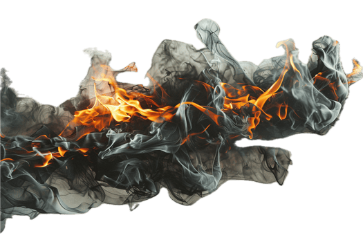 AI generated Dynamic Flame and Smoke Interaction png