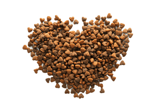 AI generated Heart-Shaped Arrangement of Cat Food and Treats png