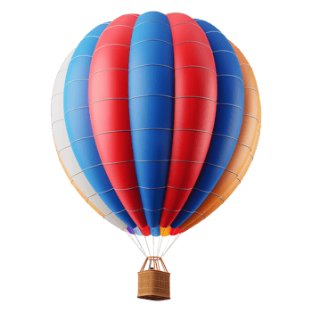 AI generated 3d air balloon isolated on transparent background png