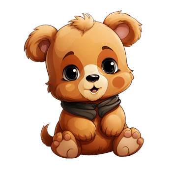 AI generated Cute Bear Cartoon Illustration Isolated on transparent Background. Teddy Bear Doll. Generative Ai png