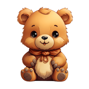 AI generated Cute Bear Cartoon Illustration Isolated on transparent Background. Teddy Bear Doll. Generative Ai png