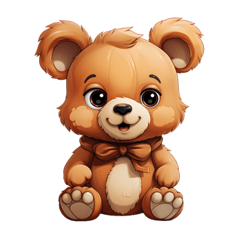 AI generated Cute Bear Cartoon Illustration Isolated on transparent Background. Teddy Bear Doll. Generative Ai png