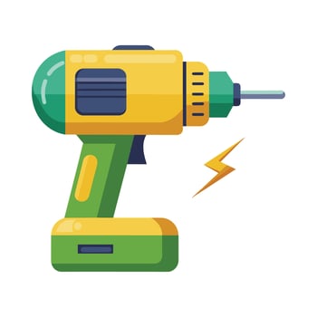 Minimal electric drill flat vector illustration on white background