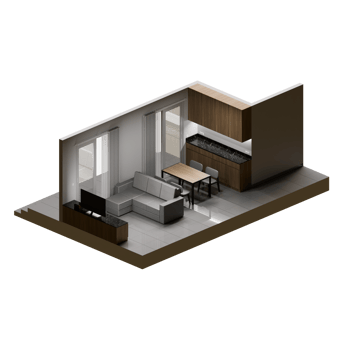 Living Room Isometric 3D Render Illustration png