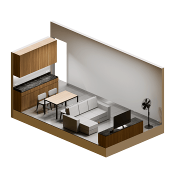 Living Room Isometric 3D Render Illustration 03 png