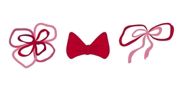 Collection of hand drawn ribbon bows isolated. vector