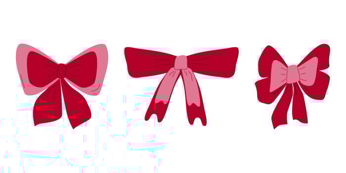 Collection of hand drawn ribbon bows isolated. vector
