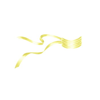 Watercolor ribbon in delicate yellow color. Isolated hand drawn illustration. Template of silk streamer for festive decoration, card, wrapper, textile, birthday and holiday backdrop, print stickers. png