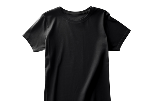AI generated Black shirt mockup on transparent background PNG image