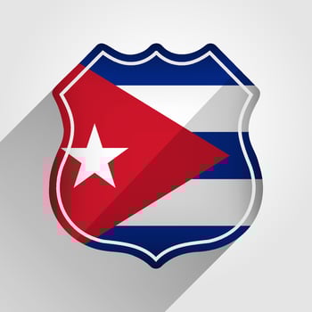 Cuba Flag Road Sign Illustration vector