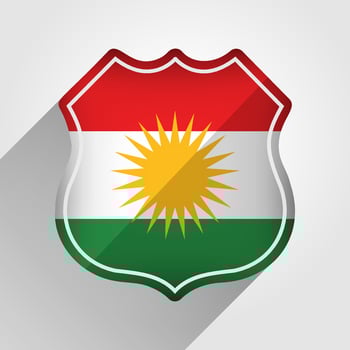 Iraqi Kurdistan Flag Road Sign Illustration vector